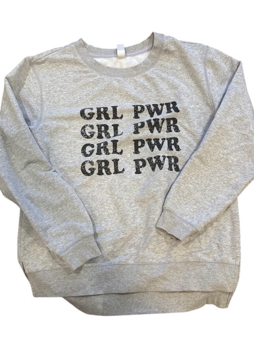 GreenTea Gray 'GRL PWR' Graphic Crewneck Sweatshirt